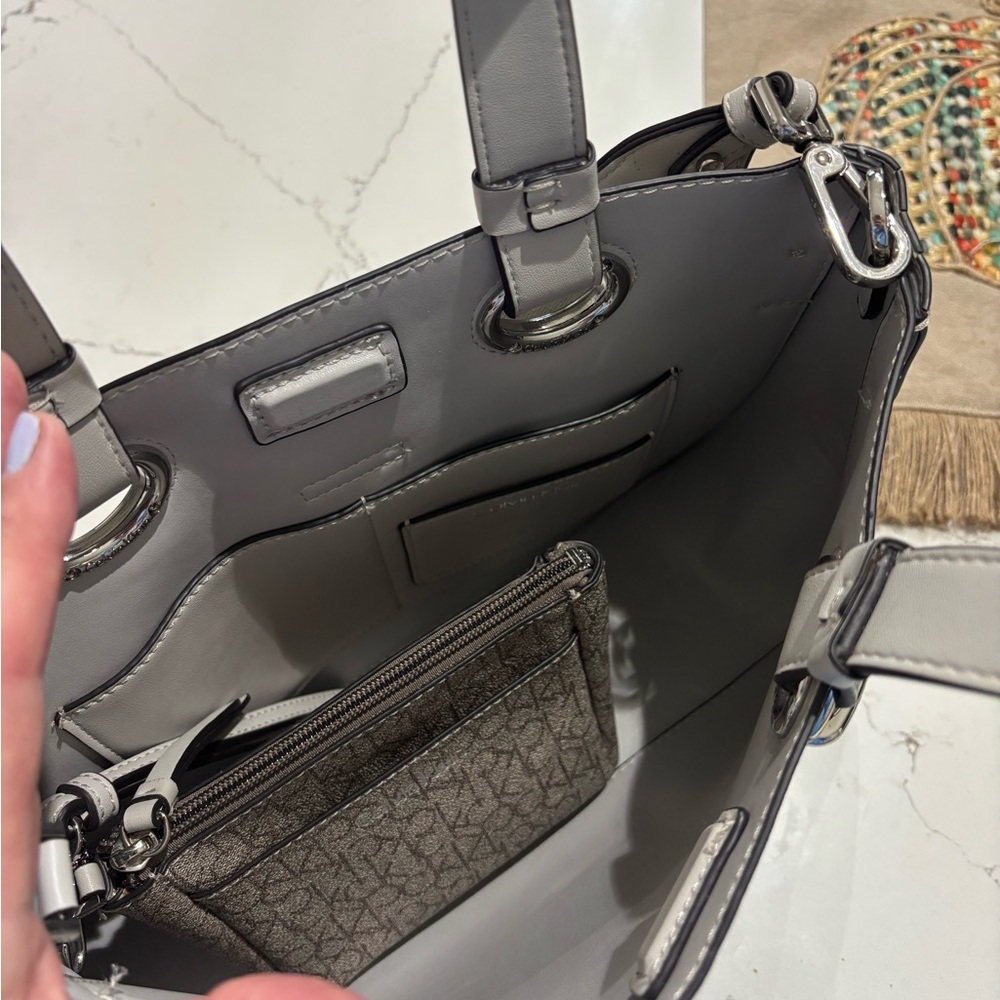 Calvin Klein Gray Monogram Shoulder Bag - Picture 4 of 4